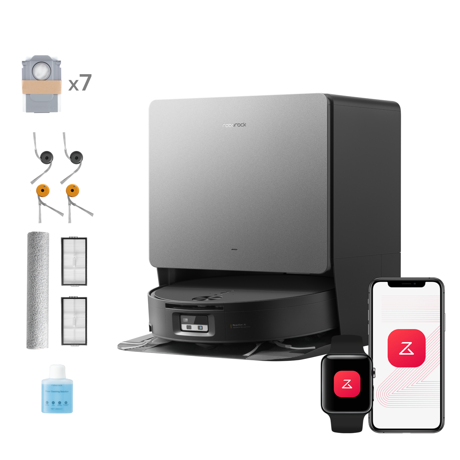 Roborock Saros 20 Flow Complete - SpiraFlow™ 2.0 — system samooczyszczania pod ciśnieniem