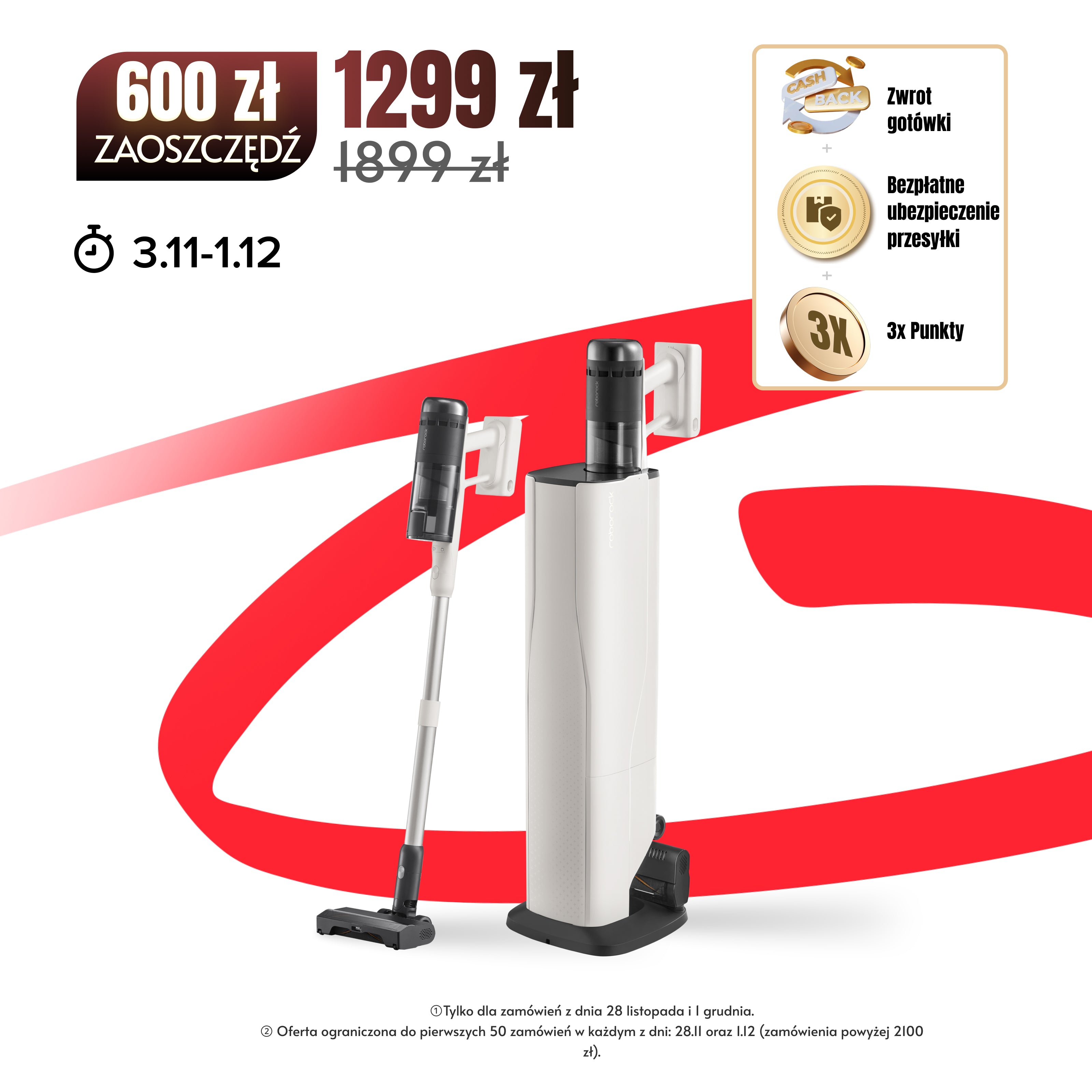 Roborock H60 Hub Pro bezprzewodowy odkurzacz ze stacją opróżniającą