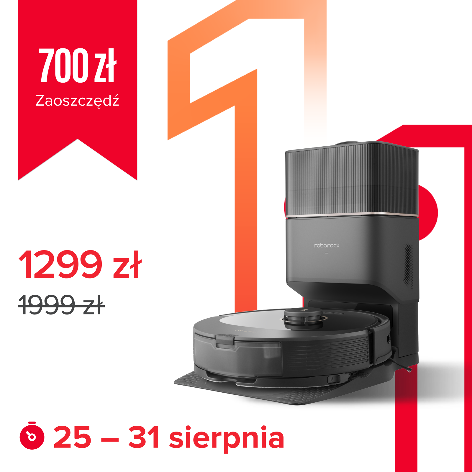 Roborock Q8 Max+ robot sprzątający R i mop ze stacją z funkcją automatycznego opróżniania