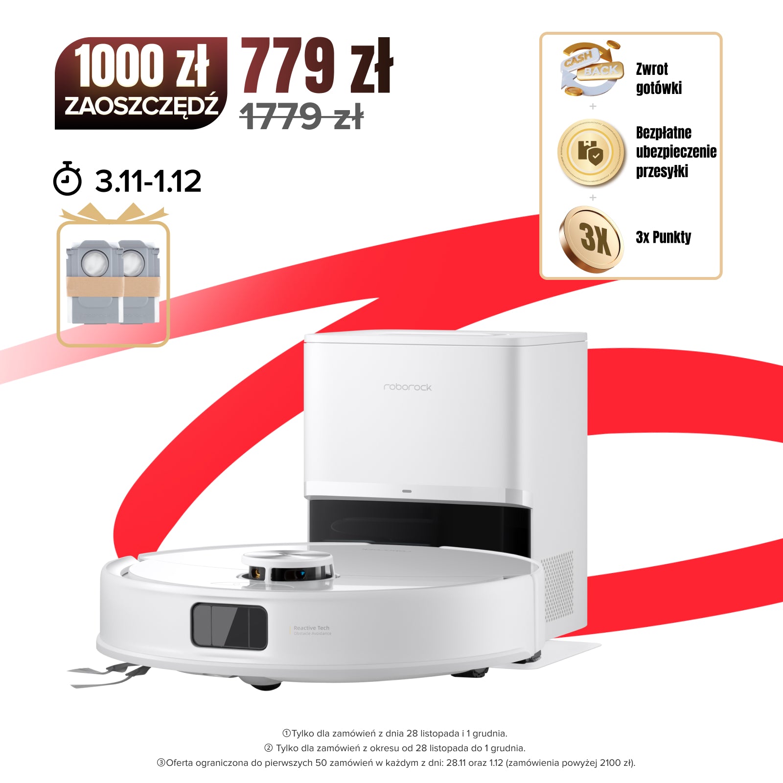 Roborock Q7 L5+ Set Robot odkurzający i mopujący