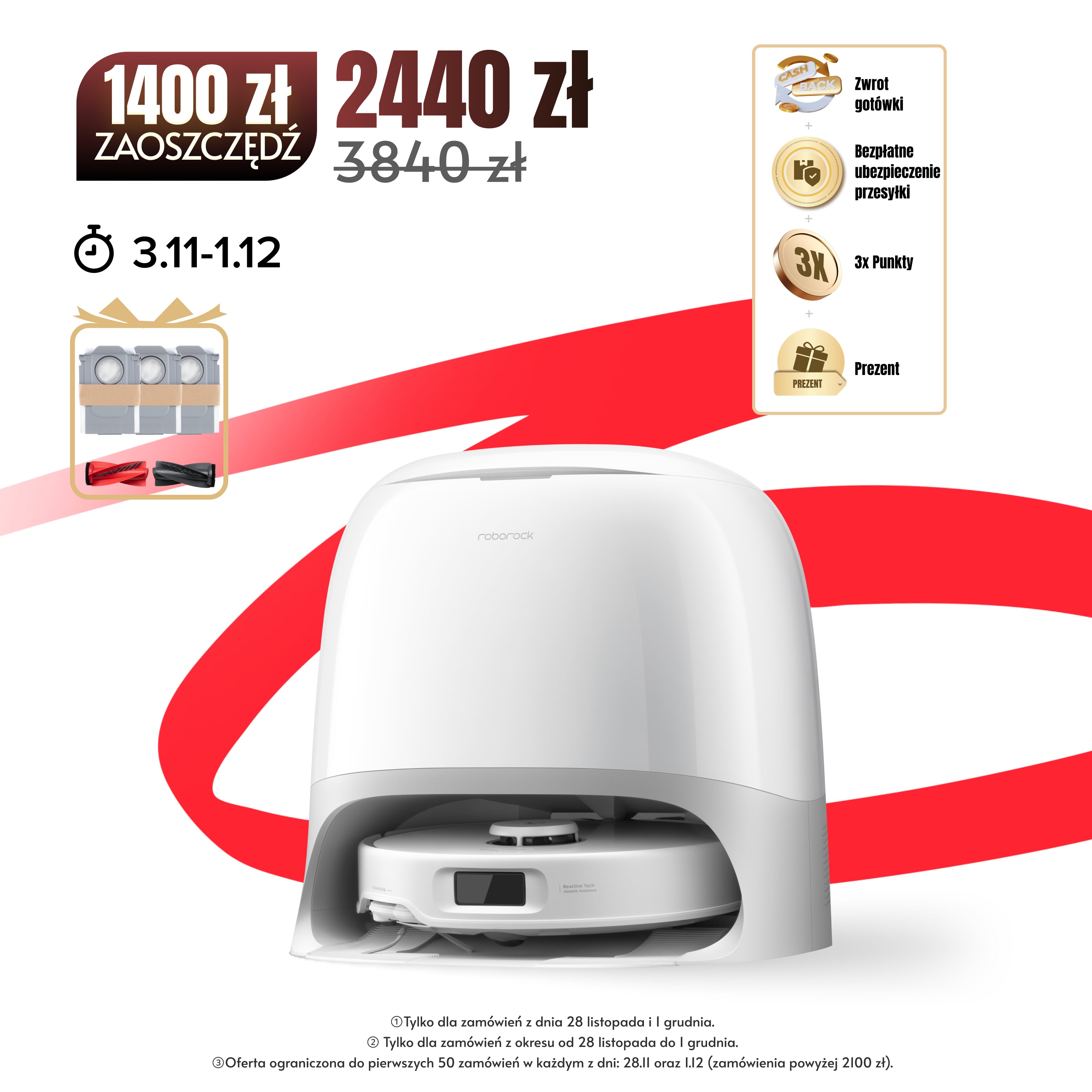 Roborock Qrevo Curv S5X Set robot sprzątający