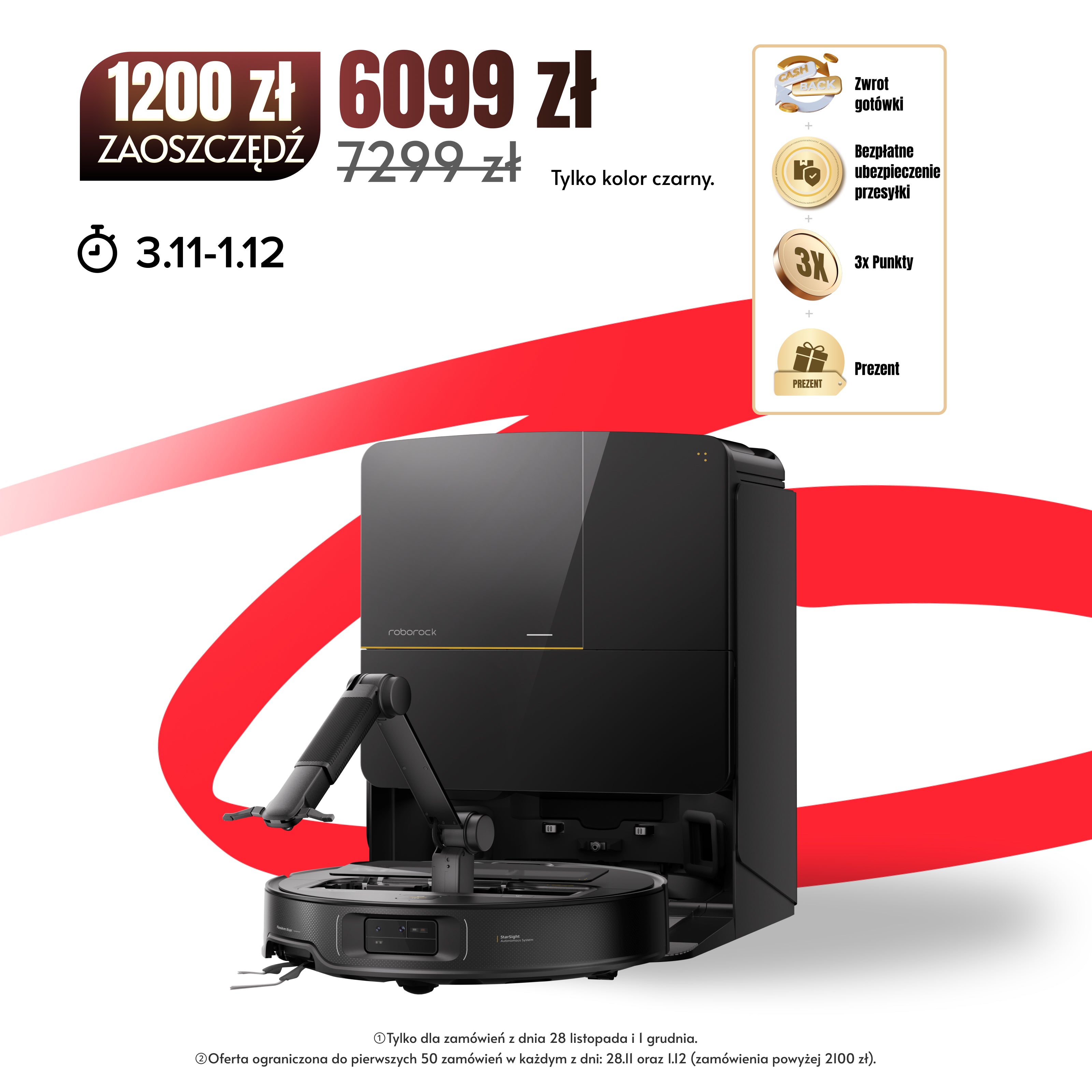 Roborock Saros Z70 Robot odkurzający z ramieniem mechanicznym OmniGrip™