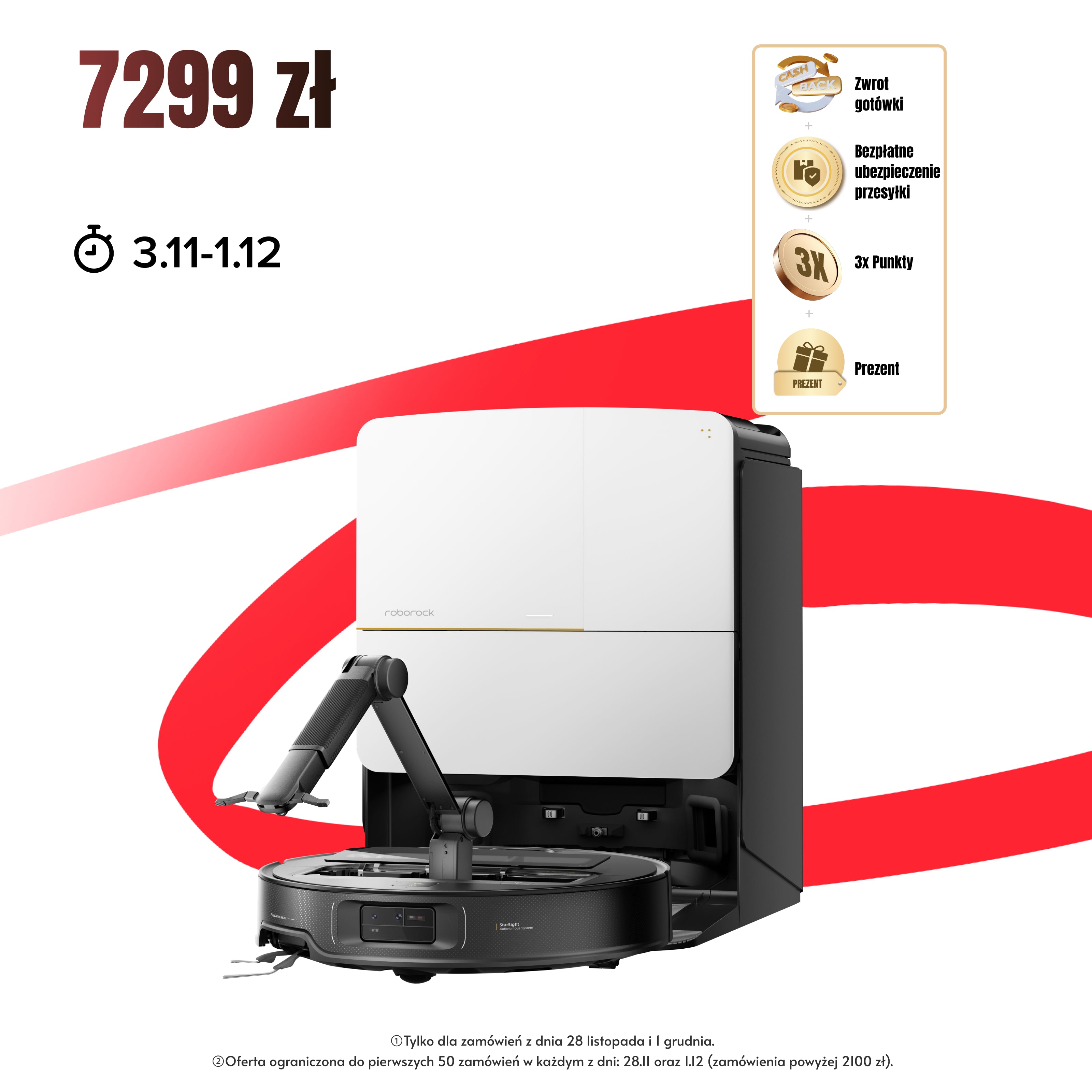 Roborock Saros Z70 Robot odkurzający z ramieniem mechanicznym OmniGrip™